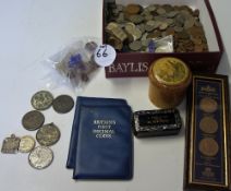 Quantity of British Silver and Copper Coinage to include Georgian and Victorian examples from half