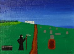 Murderabilia - Serial Killer - Anthony Sowell (b.1959) Original Oil Painting - signed to the front