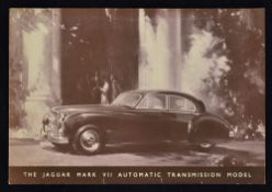 1952-54 The Jaguar Mark VII Automatic Transmission Model Brochure - Jaguars first Automatic Car. A