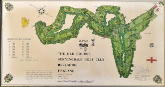 Scarce 1987 Official Walker Cup Golf Course Plan - hand coloured course plan of The Old Course