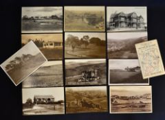12x various English, Scottish golf club and golf links postcards and stymie score card from early