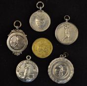 6 silver golf medals to incl Royal Liverpool Golf Club, Brighton and Hove Golf Club