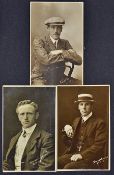 Early 1900 Kent Cricket Real Photo Postcards to include Humphreys, Hardinge, and Woolley, all