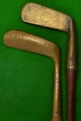 Cairo Alexandria brass/gunmetal brass blade putter fitted with greenheart shaft and original hide