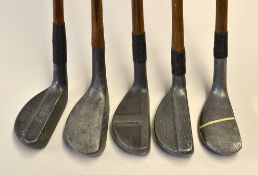5x various alloy mallet head putters - to incl 4x Mills and one Imperial - great to go into the