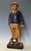 Large shop display figure of period golfer - lightweight composite hollow figure overall 29