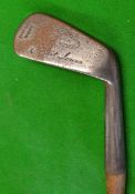 Rare Earnest C Jones Chislehurst GC deep face mashie with punch dot face markings c/w original