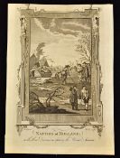 Early Dutch Kolf scene wood engraving titled