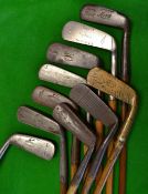 10x assorted blade putters and putting cleeks to incl Tom Stewart left hand straight blade, Tom
