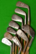 10 x various lofted and long irons to incl Rangefinder, Tom Stewart, Gibson et al