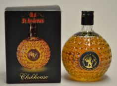 Old St Andrews Clubhouse blended scotch whisky - in a dimple golf ball bottle and in the makers