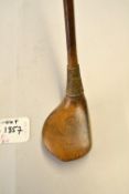 A.H. Scott Elie Pat spliced neck wood - with POWF makers stamp mark to the crown, makers shaft stamp