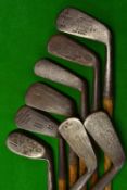 8x various irons to incl jigger, mashies and long irons