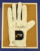 Nick Faldo 6x Major golf winner signed golf glove - mf&g overall 13 x 11