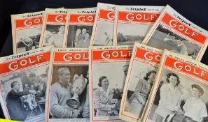 Golf Illustrated Magazines - collection of 1948 and 1950 weekly golf magazines to incl 6x 1948 and