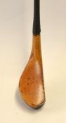 Fine golden beech wood late long nose scare neck driver c.1890 - stamped with owners name W Lowe