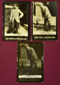 3x Ogden's Guinea Gold larger real photograph golf cards of Open Golf Champions to incl James