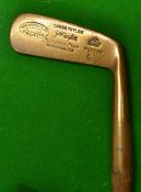 J H Taylor autograph brass straight blade L Model putter made for Robinson & Co Singapore and fitted