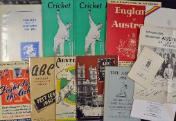 Assorted Cricket Booklet Selection to include The Ashes 1956, Fight for the Ashes, 1950/51 a,b,c