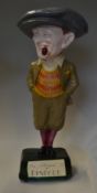Penfold plaster cast advertising golfing figure - replica figure c/w pipe - small crack to one