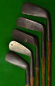 5x various irons and putters incl J H Taylor Autograph