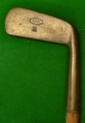 R. Forgan & Son St Andrews brass gun metal straight blade putter - with makers stamp marks to the