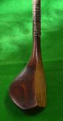 Rare Wm Park Musselburgh wooden niblick c.1888 - in dark stained beech wood with a deep lofted