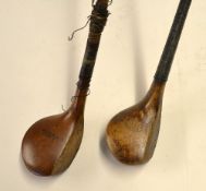 2x late scare neck brassie woods - one stamped C Gibson Westward Ho! with a good clear shaft stamp