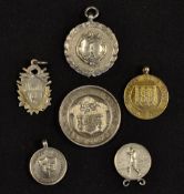 6x decorative Golf Club silver medals to include Murrayfield Golf Club Monthly Medal, Whalley Golf