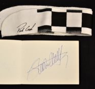 Brown leather autograph book signed by well-known footballers, tennis players, golfers, actors et al
