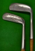 2x interesting early examples of Geo Nicoll Gem putters to incl a Swan neck and a Straight blade