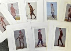 Set of 8 Vanity Fair Prints of Famous Golfers - issued by the golfing Antiquary's Company and