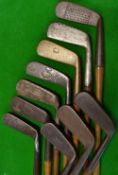 10x assorted blade putters and putting cleeks to incl R Forgan & Son St Andrews Smiths Pat anti