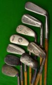 9x irons to incl 2x niblicks, 3x Maxwell, smf cleek, plus Gibson Royal Calcutta GC