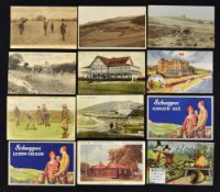 12x various golfing postcards from the 1906 onwards to incl Grange-over-Sands, Mitcham Golf Club