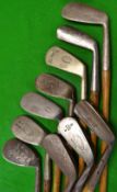 A good assortment of 10 irons incl niblicks, m/niblicks, mid irons, Maxwell Special et al - 2x split