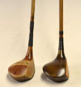 2x ready to play persimmon woods including a Robert Forgan St Andrews lofted driver stamped