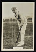H. Collins Phillips 'Pinnace' premium Cricket Photocard black and white image of Hollins in a