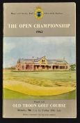 1962 Official Open Championship golf programme - played at Old Troon and one by the defending