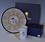 Graeme Hick Cricket Worcester and England Limited Edition Plate and Mug - includes a Bronte