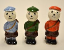 3x Crown Devon ceramic caddie figures - overall 3.75