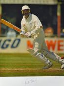 Graham Gooch Signed Cricket Print a colour print signed to the mount in ink, a big blue tube limited