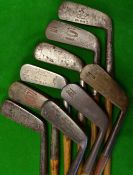 10x assorted blade putters and putting cleeks to incl 3x Tom Stewarts, Youds Hoylake , J. B Halley