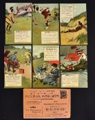 Valentine's Series Golfing Pictorial Postcards - complete set of 6x Crombie Rules Coloured Postcards