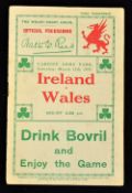 1932 Wales v Ireland Rugby Programme - clean, substantial standard issue for this Cardiff clash