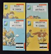 Rugby World Cup 1991 Programmes for Wales' 3x group games v Western Samoa, v Argentina and v