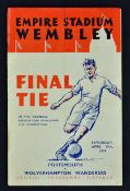 1939 FA Cup Final match programme Wolverhampton Wanderers v Portsmouth at Wembley 29 April 1939.