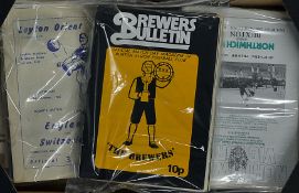 Collection of Leyton Orient home football programmes from 1961/62 to 1969/70 and also includes