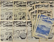 Selection of Preston North End home programmes to include 1950/51 Brentford 1951/52 Arsenal 1953/