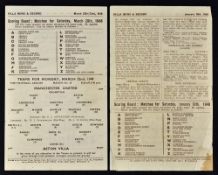 1947/48 Aston Villa v Manchester United football programme (FAC) plus v Manchester United/Bolton